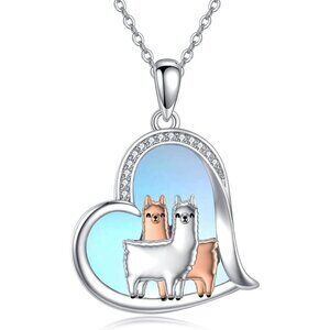 Sterling Silver Llama Necklace for Women, Cute Alpaca Jewelry Gift